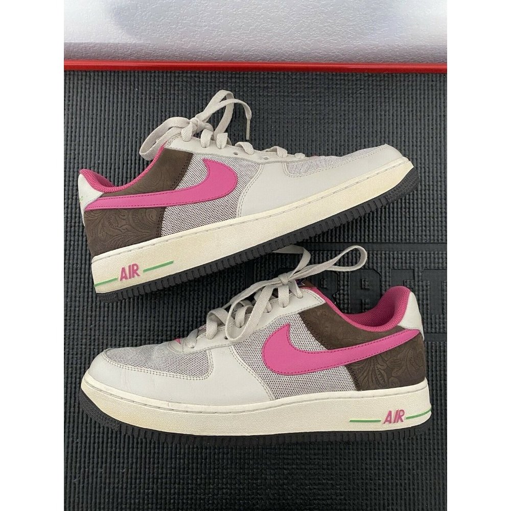 Nike Air Force 1 Premium Snakeskin Gold/White/Pink Womens 11.5 309439-264 Suede